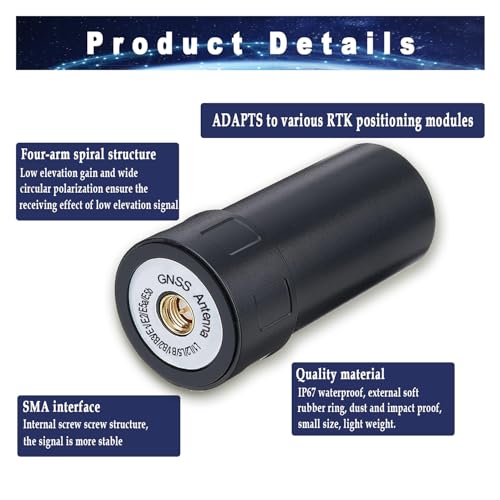 Multi-Band GNSS Passive Antenna GPS GLONASS Beidou Receive-Only Antenna - color: Black