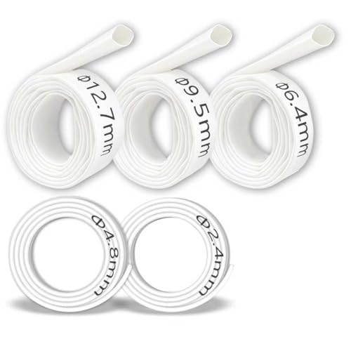5-Size Heat Shrink Tubing Kit: 3:1 Adhesive Lined, Marine Grade Waterproof, Insulated Sealed, Oil-Proof & Wear-Resistant, 10-Foot Total Length - for Home Use & Industrial Applications (White) - color: White