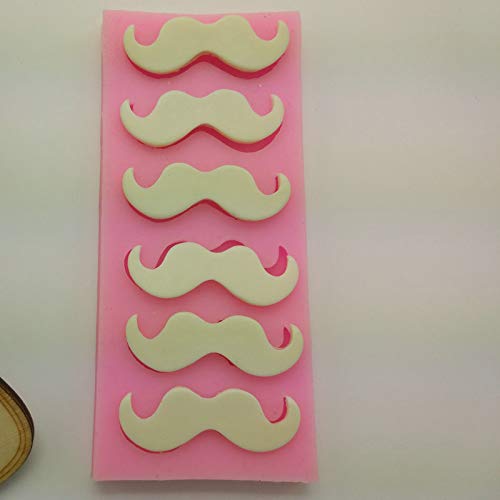 Cute 6 Cavities Funny DIY 3D Mustache Beard Silicone Mold for Fondant Chocolate Candy Gum Paste Cake Decor Baking Desserts Ice Tool