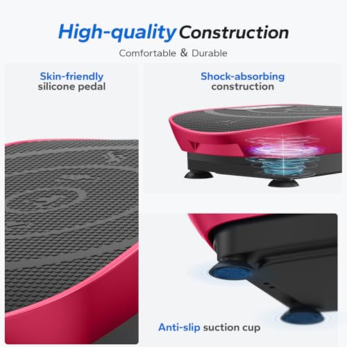 MERACH CV30 Pro Curved Vibration Plate Exercise Machine, Powerful & Quiet - color: Red