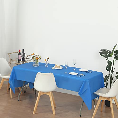 Evershine (12-Pack) Heavy Duty Plastic Table Covers Tablecloth (Reusable) (Rectangle 54" X 108", Royal Blue) - color: Royal Blue, size: 12 PACK Rectangle 54" X 108"