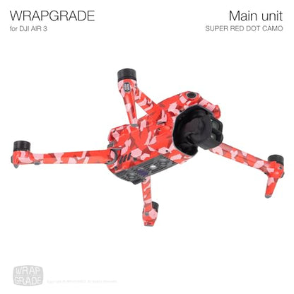 WRAPGRADE Skin Stickers Compatible with DJI Air 3 | Full Wrap (Super Red Dot Camo) - color: Super Red Dot Camo