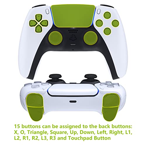 eXtremeRate Silver Real Metal Buttons RMB RISE V3 Remap Kit for PS5 Controller BDM-030 040 050, Gray Rubberized Grip White Bottom Shell Upgraded Programable Back Buttons Set for PS5 Controller - color: White