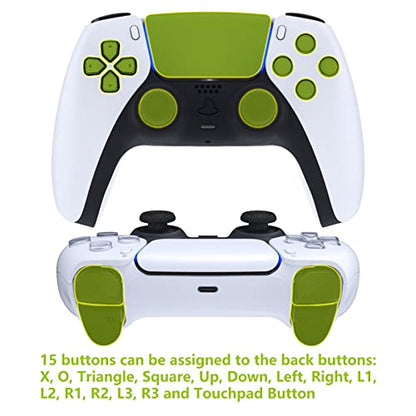 eXtremeRate Silver Real Metal Buttons RMB RISE V3 Remap Kit for PS5 Controller BDM-030 040 050, Gray Rubberized Grip White Bottom Shell Upgraded Programable Back Buttons Set for PS5 Controller - color: White