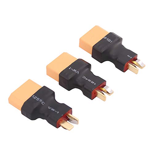 XT90 / XT-90 Female to T-Plug Style Male Connector Adapter(Pack of 3)