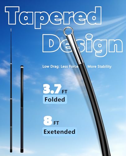 Telescoping Windsock Pole 8 FT – 3-Section Fiberglass Wind Sock Pole - size: 8 feet