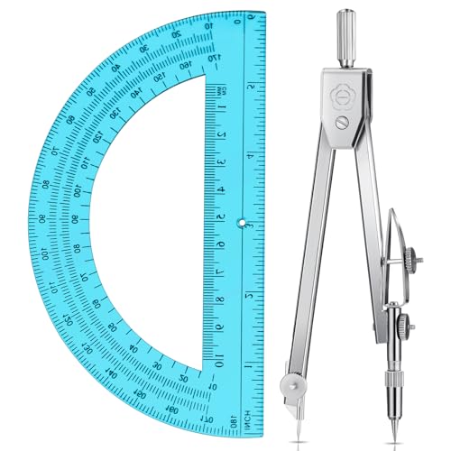 Zonon Protractor and Compass Student Geometry Math Set, 1 Pcs, Blue - color: Blue