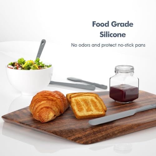 ChefAide 5 Pieces Silicone Spatulas Set, Heat Resistant Rubber Spatula - color: Gray, size: 5 pieces