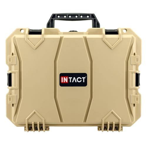 Eylar 18" Hard Camera Case Dry Box with Pull & Pluck Foam - Waterproof Gear Case, Lightweight Stacker Design for Camera, Lenses & Electronics (Tan) - color: Tan