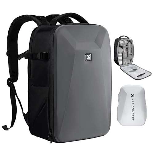 K&F CONCEPT Camera Backpack,Hardshell Photography DSLR Camera Bag - color: Deep Grey