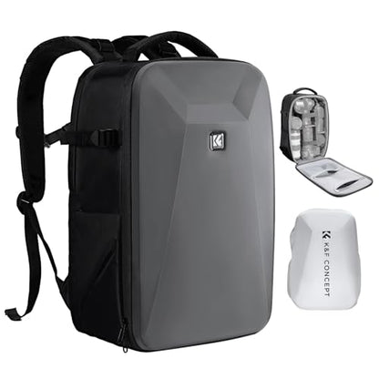 K&F CONCEPT Camera Backpack,Hardshell Photography DSLR Camera Bag - color: Deep Grey