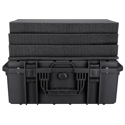 Eylar 21.6" Intact Series Carry-On Hard Camera Case, Lightweight and Durable Stacker Design with Foam (Black) - color: Black