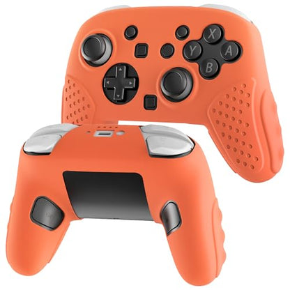 2025 Soft Silicone Case Compatible with Nintendo Switch 2 Pro Controller, Anti-Slip Switch 2 Pro Controller Protective Cover Skin, Ergonomic Comfort Handle Design - Orange - color: Orange