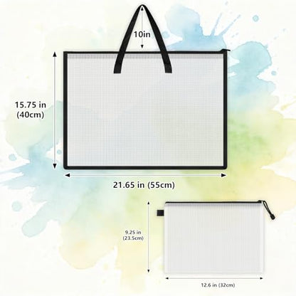 TOTiyea Art Portfolio Bags with Handle 7 Pack 15.75"x21.65" & 9.25"x12.6"