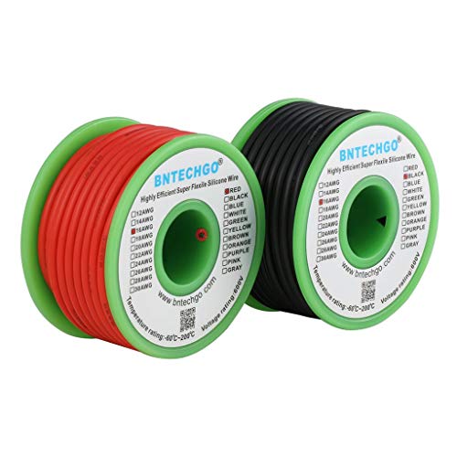 BNTECHGO 16 AWG Silicone Wire Red Black 25ft Stranded Tinned Copper Wire - size: 16 Gauge, 25ft per color