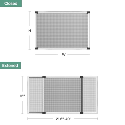 paramondo Expandable Window Screen, 15" H x 21.6" - 40" W, 4 Pack - size: Medium (15" H x 21.6"-40" W, 4 Pack)