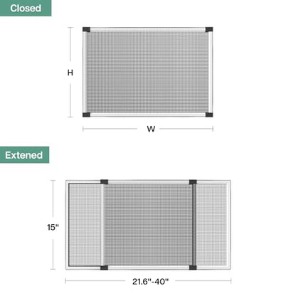 paramondo Expandable Window Screen, 15" H x 21.6" - 40" W, 4 Pack - size: Medium (15" H x 21.6"-40" W, 4 Pack)