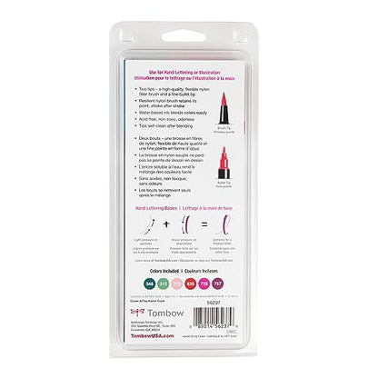 Tombow 56237 Dual Brush Pen Art Markers, Very Berry, 6-Pack