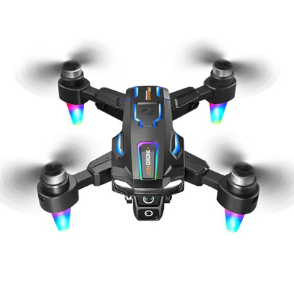 Foldable Drone with 8K ESC Dual Camera, Built‑in Screen Remote Controller, Brushless Motor, 4‑Way Obstacle Avoidance, Optical Flow Hover, 90° Adjustable Lens, RGB Night Lights Quadcopter for Adults Beginners