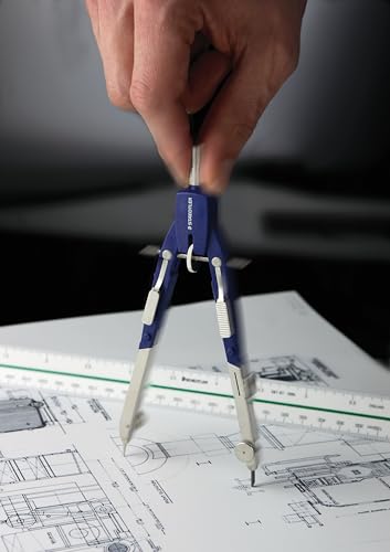 STAEDTLER Mars Comfort Metal 6" Compass Set with Case, Adaptor & Lead - style: 3 Piece Professional Set