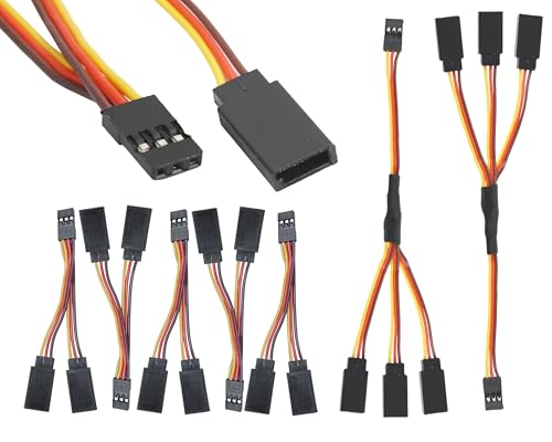 Servo Y Harness Splitter Cable, JR/Futaba Style 1to2 and 1to3 - style: 5PCS 1to2 and 2PCS 1to3