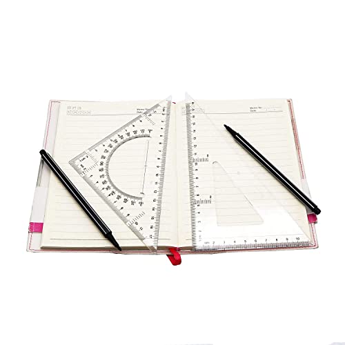 Pack of 2 Transparent Triangle Plastic Ruler Scale Set Square:30/60 Degree & 45/90 Degree Angle Acrylic Architectural Drawing Drafting Tool School Classroom Kids Triangular Rulers