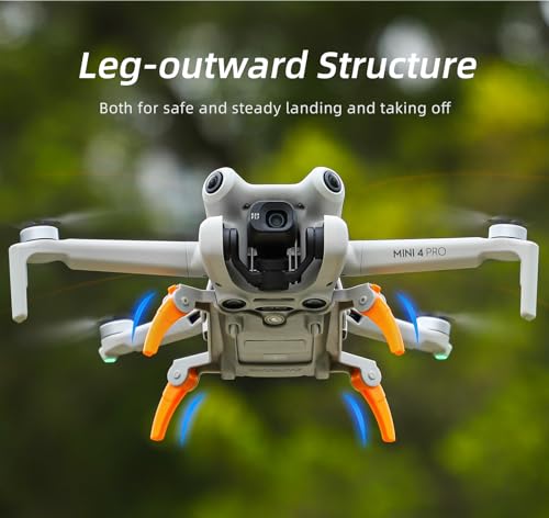 Landing Gear for DJI Mini 4 Pro, Spider Leg Foldable Extension Landing Gear, Portable Mini 4 Pro Drone Bracket Protective Stand (Gray) - color: Gray
