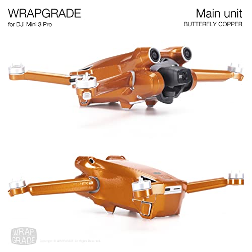 WRAPGRADE Skin Stickers Compatible with DJI Mini 3 Pro | Main Unit (Butterfly Copper) - color: Butterfly Copper
