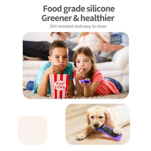 6.4 Inch Silicone Cover Compatible with Fire TV Stick 4K Max 2nd gen 2023 Remote Control,Silicone Case for Toshiba/Insignia Smart TV Remote Anti-Slip Sleeve Cover with Lanyard(Purple) - color: PURPLE