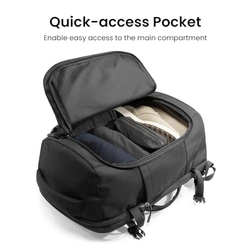 tomtoc Travel Backpack 40L, TSA Carry On Bag Flight Approved, PFAS Free - color: Black, size: 40L