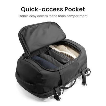 tomtoc Travel Backpack 40L, TSA Carry On Bag Flight Approved, PFAS Free - color: Black, size: 40L