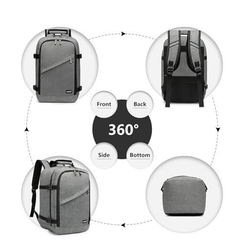 Kono Travel Backpack Airline Approved Under Seat Personal Item Bag - color: Grey, size: Small