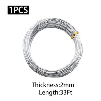 12Gauge(2mm) Aluminum Craft Wire, 33Ft Silver Bendable Metal Wire - color: Silver, size: 2mm