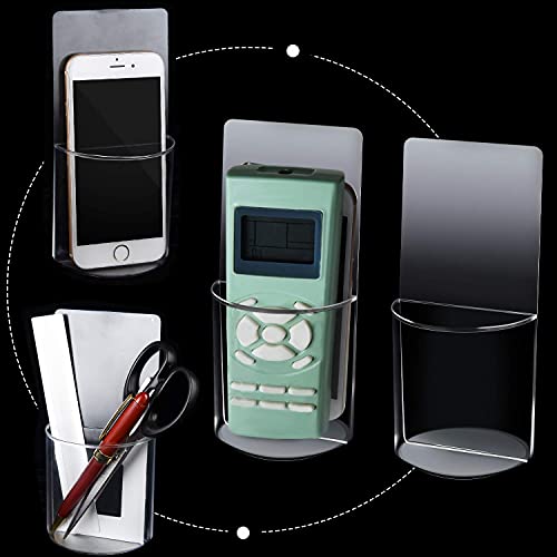 Boao 4 Pieces Wall Mount Remote Control Holder Self Adhesive Pen Holder