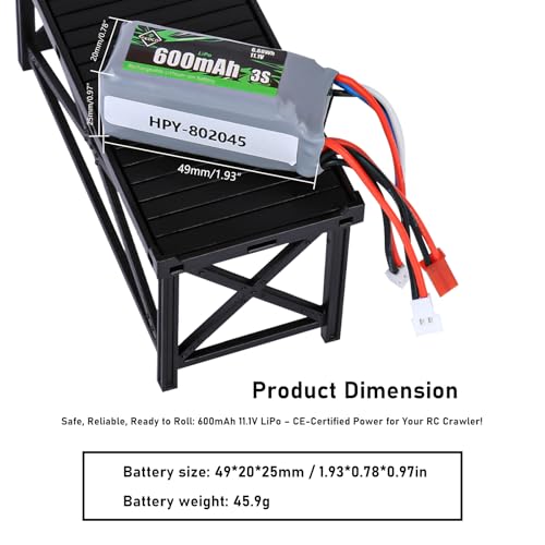 11.1V Lipo Battery 600mAh 3S Rechargeable Lithium Polymer Batteries - size: 600mah 11.1V