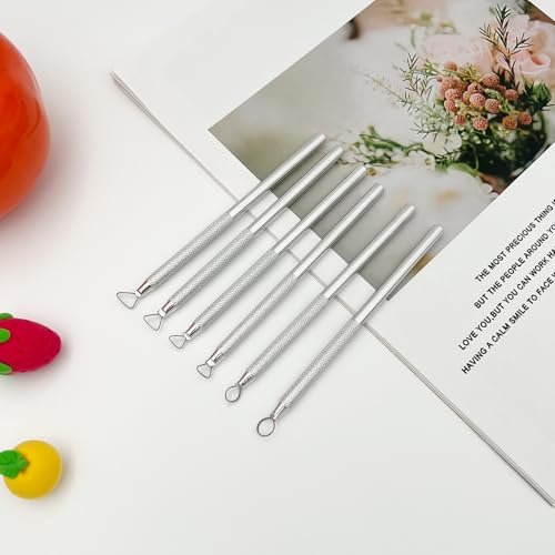 6-Piece Aluminum Clay Sculpting & Carving Tool Set – Silver Craft Modelling Scrapers for Pottery, Polymer & Wax