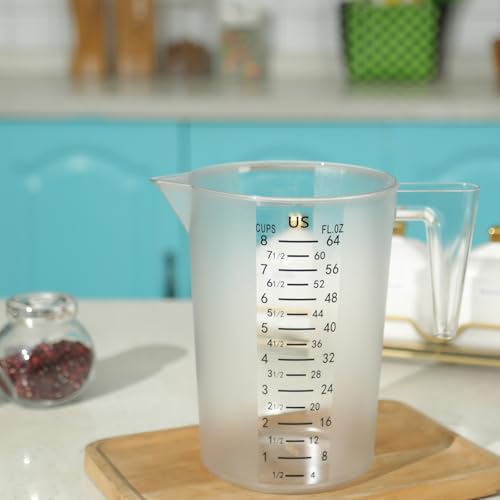 8 Cup/2-Quart Large Measuring Cups, Clear, Strong Food Grade Liquid Measure Pitcher, for Home Hobbies/Professional Kitchen - size: 8 Cup