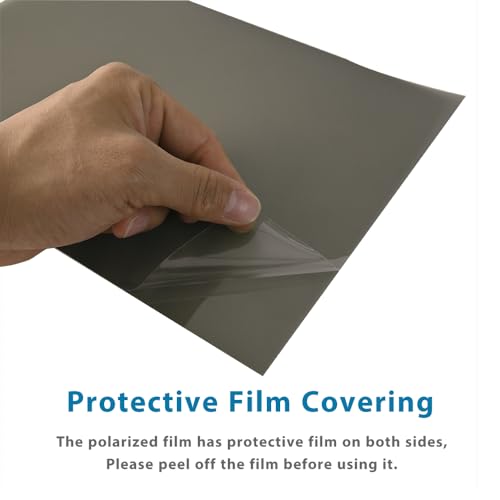 Circular Polarizers Film Non-Adhesive 11.8x7.8 inches Circularly Polarized Filter polarizing Sheets for Photography, Educational Physics Experiments,2 Pack