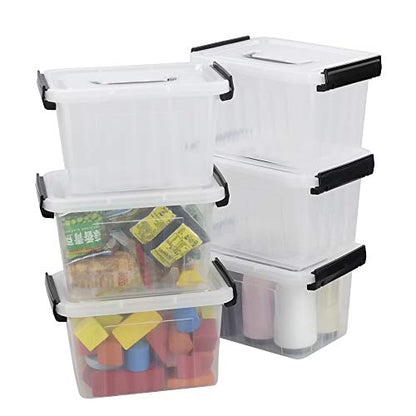 Asking Small Plastic Latching Box, Lidded Storage Bins, 6 Packs, 3 Quart - size: 3 L