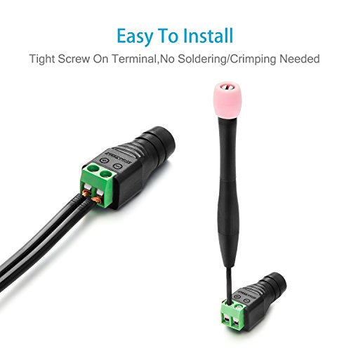 CHANZON (10 x Female DC Power Connector 5.5mm x 2.1mm 12V 24V Power Jack Socket for Led Strip CCTV Security Camera Cable Wire Ends 10Pcs Plug Adapter
