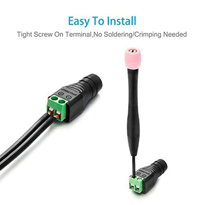 CHANZON (10 x Female DC Power Connector 5.5mm x 2.1mm 12V 24V Power Jack Socket for Led Strip CCTV Security Camera Cable Wire Ends 10Pcs Plug Adapter