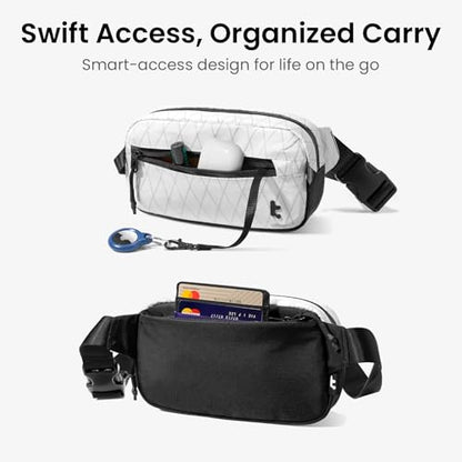 tomtoc 1.5L X-Pac Sling Bag with RFID Blocking Crossbody Pack for Men Women - color: X-Pac White, size: 1.5L