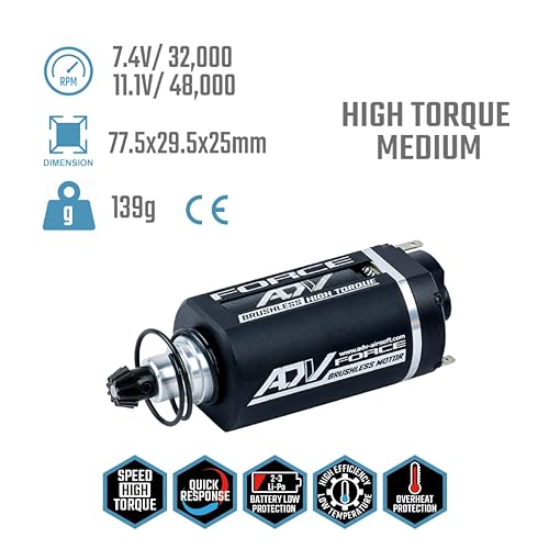 Brushless Motor for AEG, CNC Motor for 7.4V-11.1V LiPo (High Torque, Medium) - size: Medium, style: High Torque