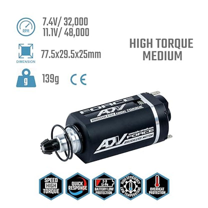 Brushless Motor for AEG, CNC Motor for 7.4V-11.1V LiPo (High Torque, Medium) - size: Medium, style: High Torque