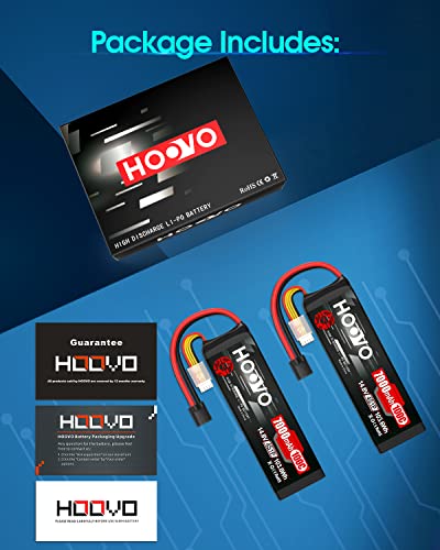 HOOVO 4S 14.8V LiPo Battery 7000mAh 100C RC Battery Softcase TR Plug 2 Pack
