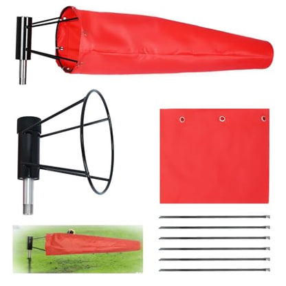 tonchean 8'' × 36'' Heavy Duty Airport Windsock Wind Measurement Sock Bag