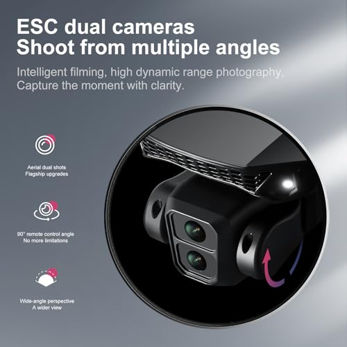 E88 PRO Drone, 4.91 Inches Screen Controller with SD card, 2 batteries. - color: Black-2 batteries