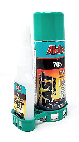 Akfix - GA055 705 Fast Adhesive CA Glue (0.7 oz.) with Activator (3.38 fl oz.) [Clear Super Glue Adhesive and Accelerator Spray] - size: 0.7 oz