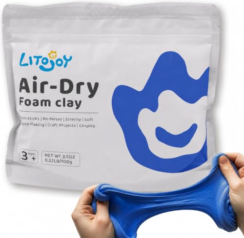 Blue Air Dry Foam Clay 100g/3.5oz, Soft & Easy to Mold - color: Blue