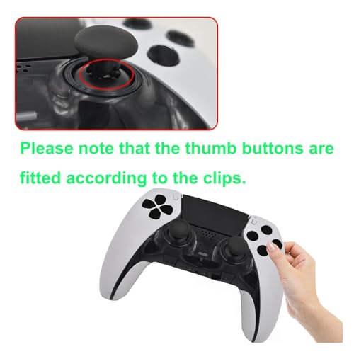 6-in-1 Interchangeable Thumbstick Caps for PS5 DualSense Edge Controller,Swappable Thumbsticks for PS5 Dualsense Controller, Thumbsticks Joysticks Kits Replacement for PS5 Dualsense Controller(Black) - color: Black